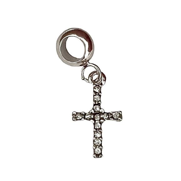 Jewelry - Cross Rhinestone Silver Charm